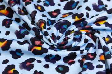 Jersey Leoprint, hellblau, 0,5 m